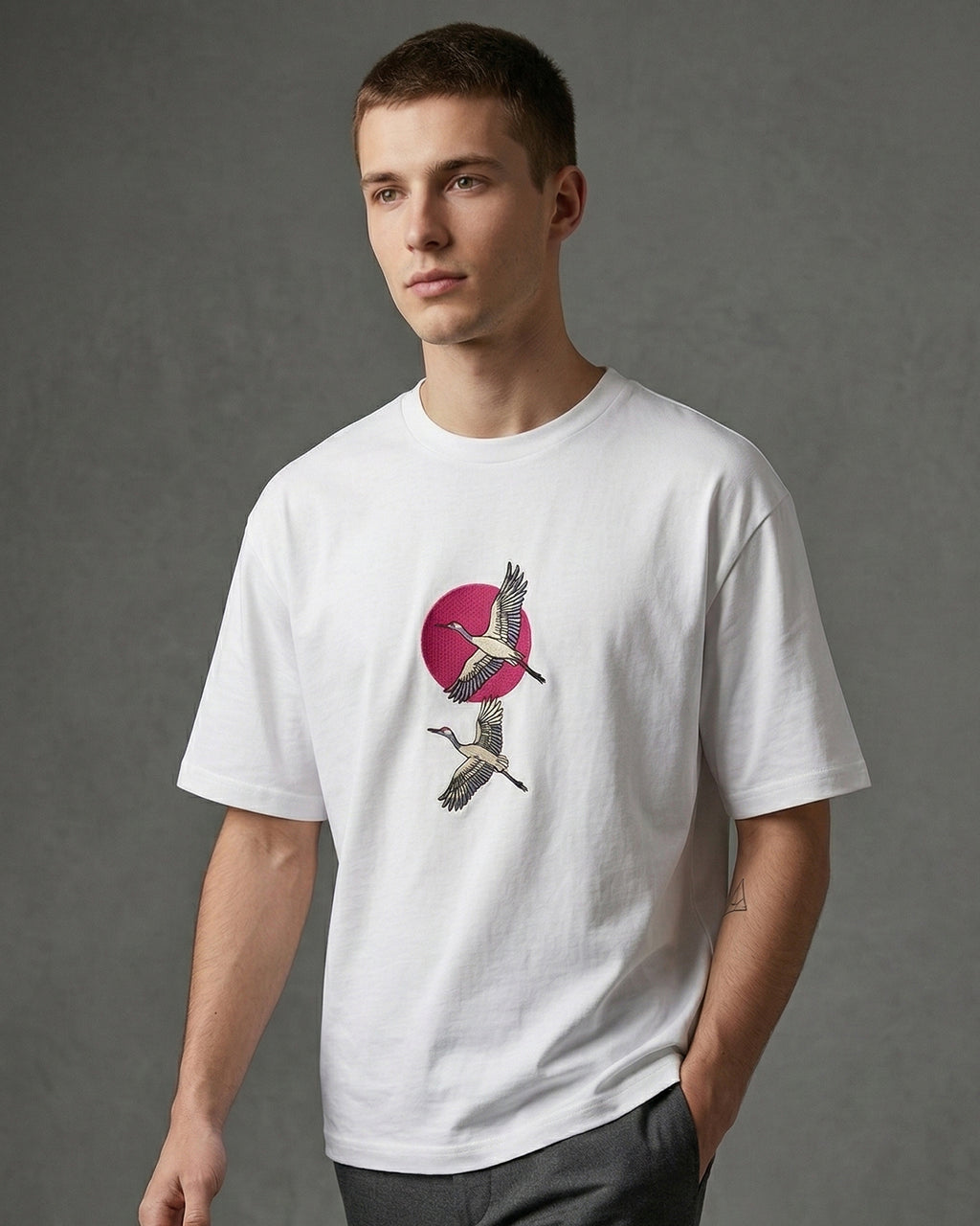 Sunset Embroidered Men Premium Oversized Terry T-shirt