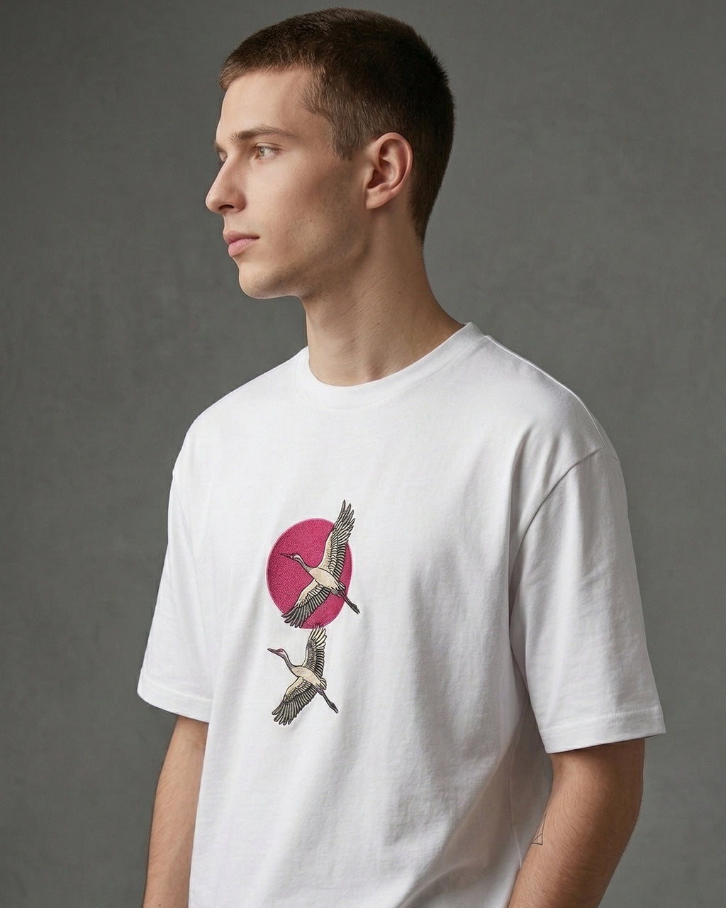 Sunset Embroidered Men Premium Oversized Terry T-shirt