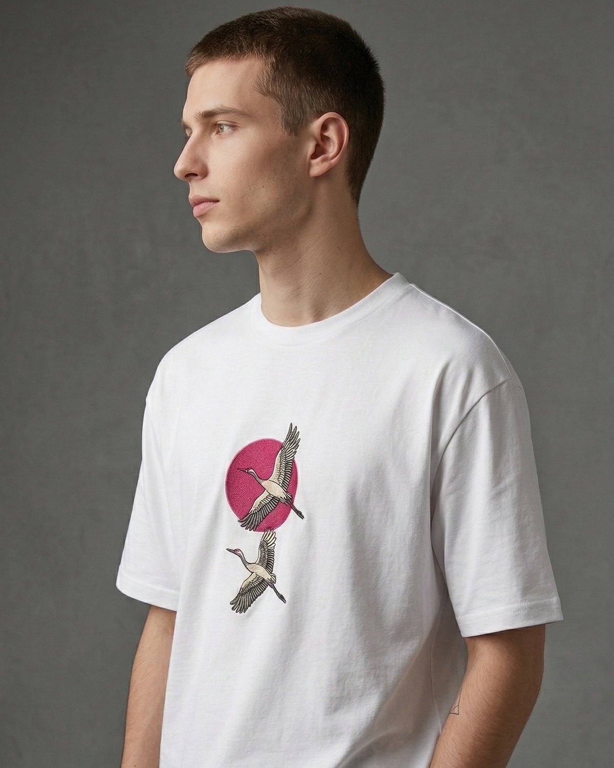 Sunset Embroidered Men Premium Oversized Terry T-shirt